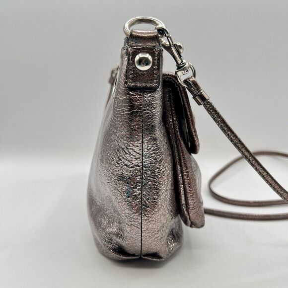 Coach POPPY Crossbody Bag Metallic Gold Silver Leather Vtg 2009 Limited Edition - Picture 12 of 16